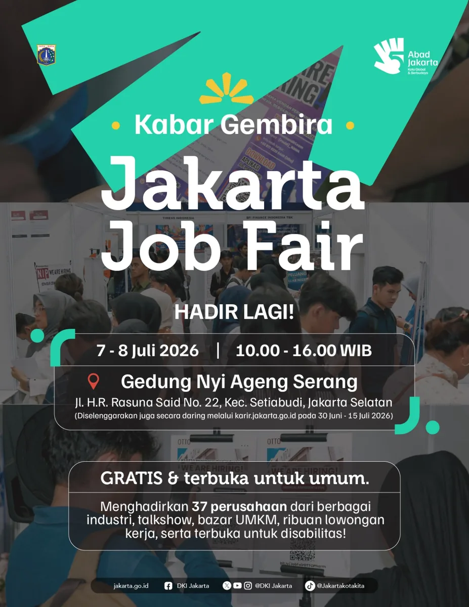 Job Fair Provinsi Sulawesi Selatan 2026 (Suku Dinas TKTE Wilayah Provinsi Sulawesi Selatan Barat) : 7-8 Juli 2026